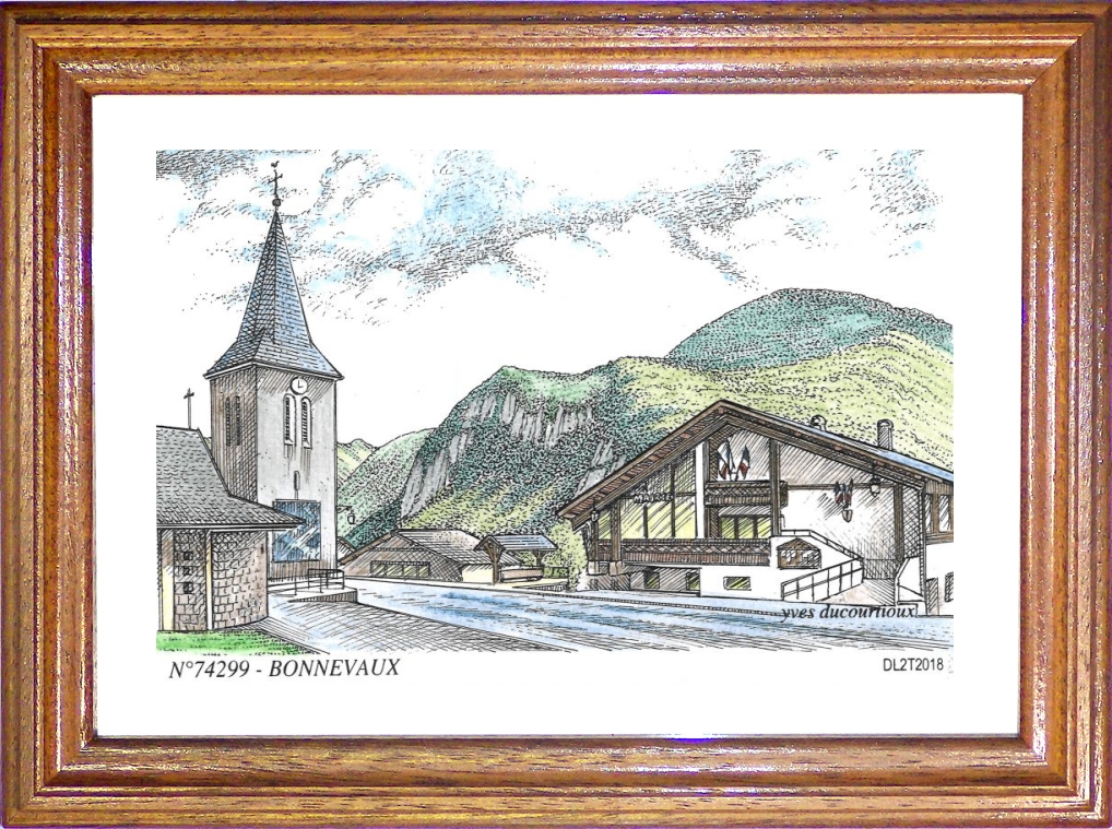 N 74299 - BONNEVAUX - vue (mairie)