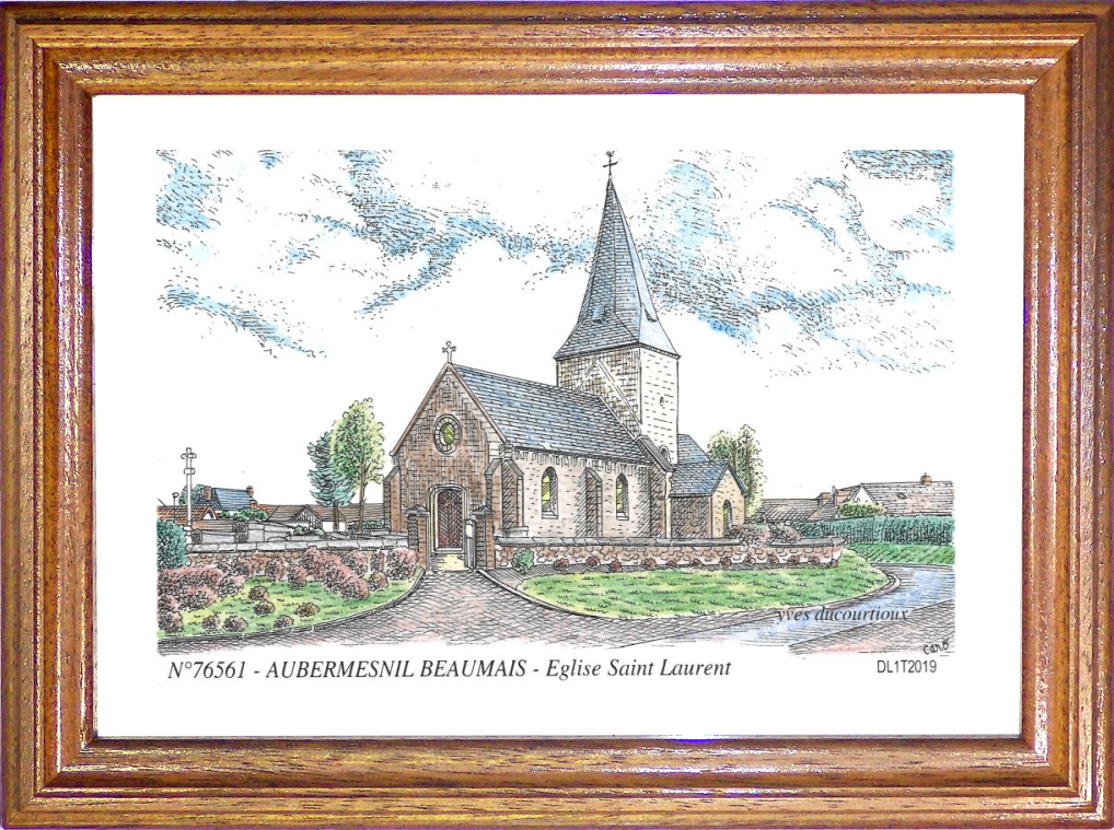N 76561 - AUBERMESNIL BEAUMAIS - église st laurent