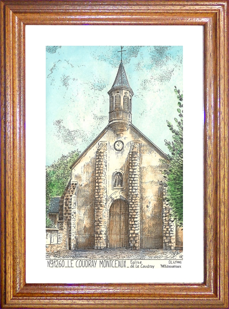 N 91260 - LE COUDRAY MONTCEAUX - église de le coudray