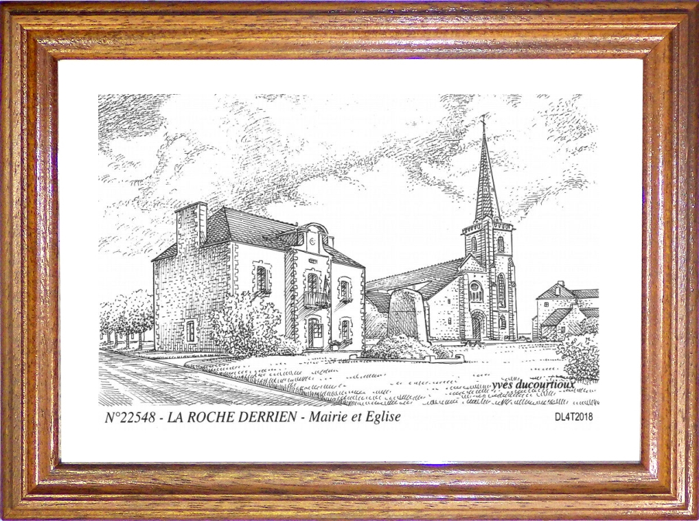 N 22548 - LA ROCHE DERRIEN - mairie et église