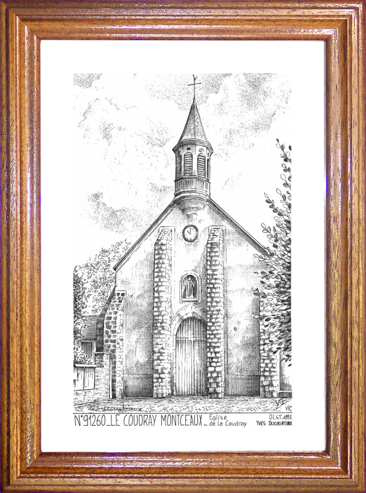 N 91260 - LE COUDRAY MONTCEAUX - église de le coudray